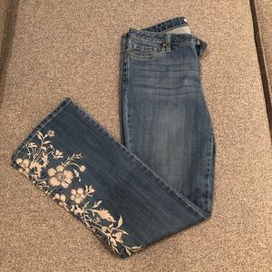 Boston Proper Floral Embroidered Jeans